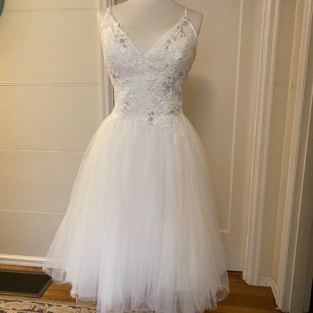 Melissa Sweet tulle short wedding gown